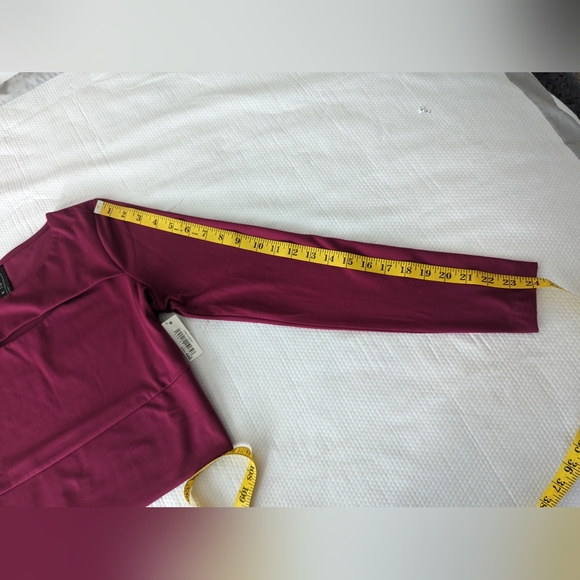 NWT Core IO dark purple Open Front Long Sleeve Crop Top Size Medium. - Picture 7 of 13